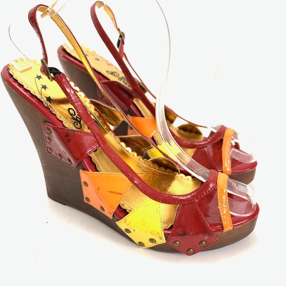 naughty monkey Shoes - NAUGHTY MONKEY Wedge Patent Leather Heels Shoes 9